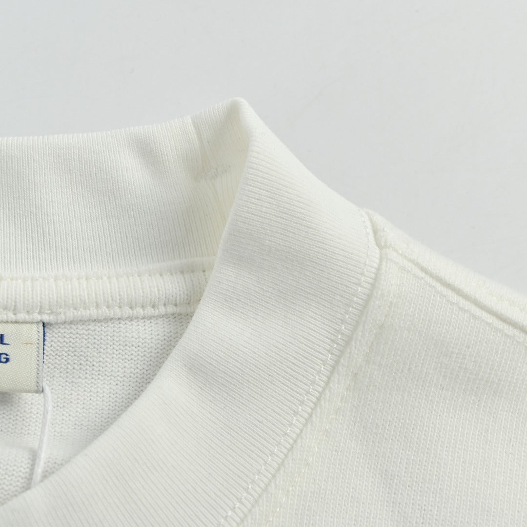 Burberry BBR Tonal Equestrian Knight Embroidered Short Sleeve T-Shirt - White