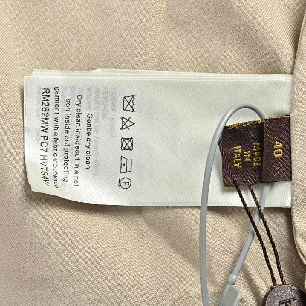 Louis Vuitton LV Pocket Leather Patch Silk-Cotton Blend Short Sleeve Shirt - Beige