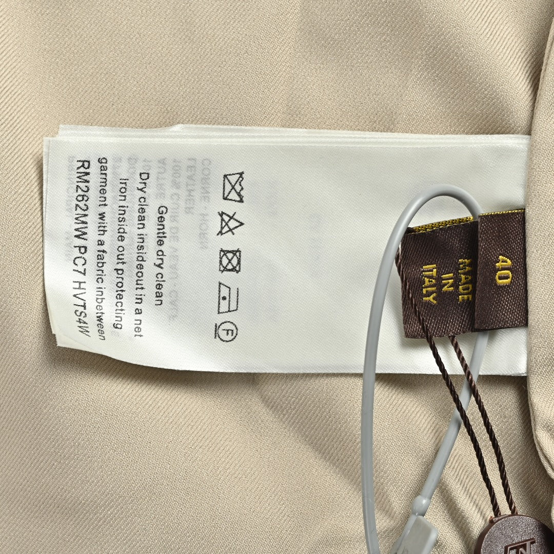 Louis Vuitton LV Pocket Leather Patch Silk-Cotton Blend Short Sleeve Shirt - Beige