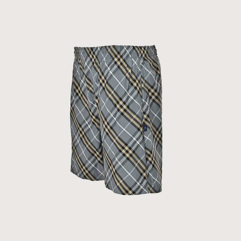 Burberry BBR Grey-Green Diagonal Tartan Check Shorts