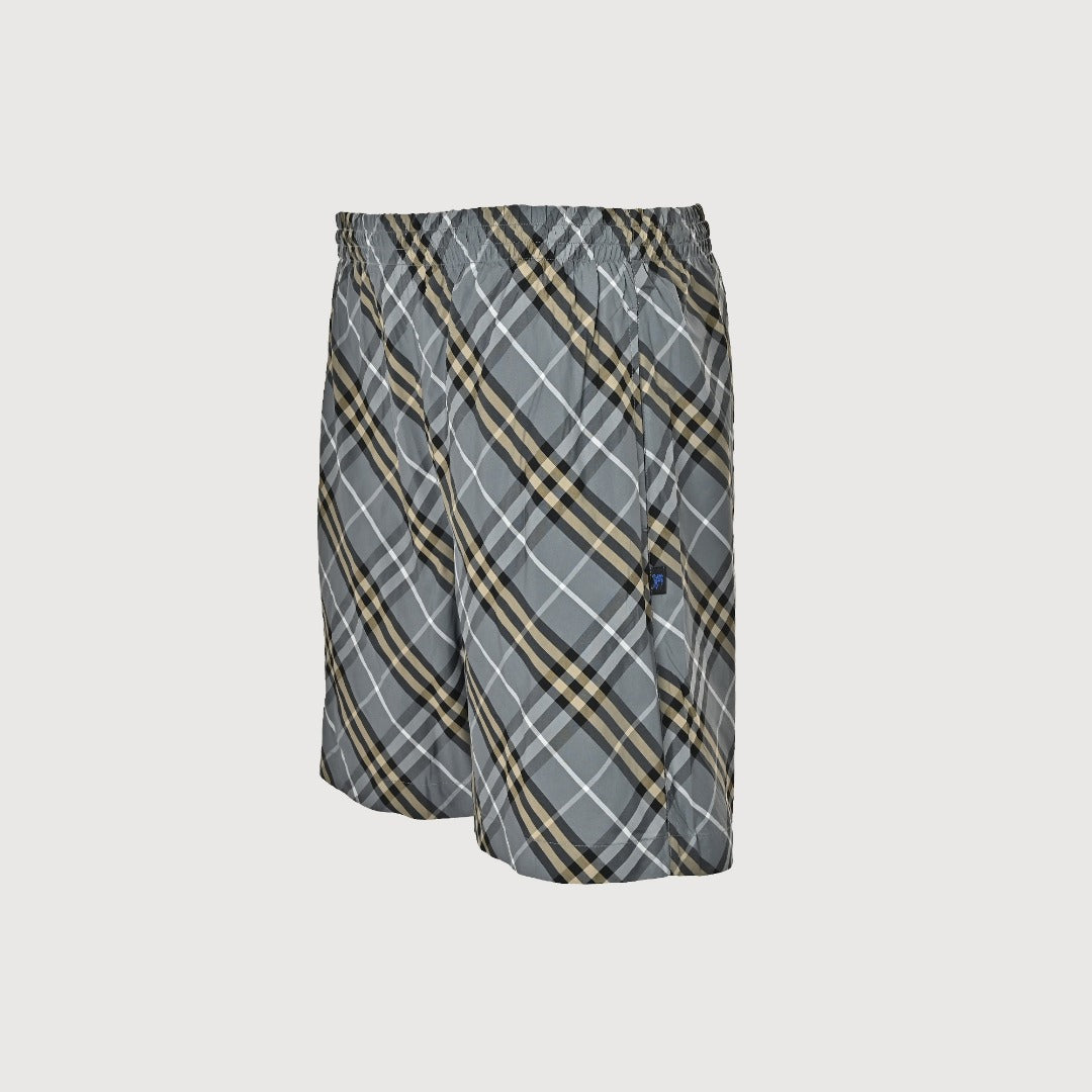 Burberry BBR Grey-Green Diagonal Tartan Check Shorts