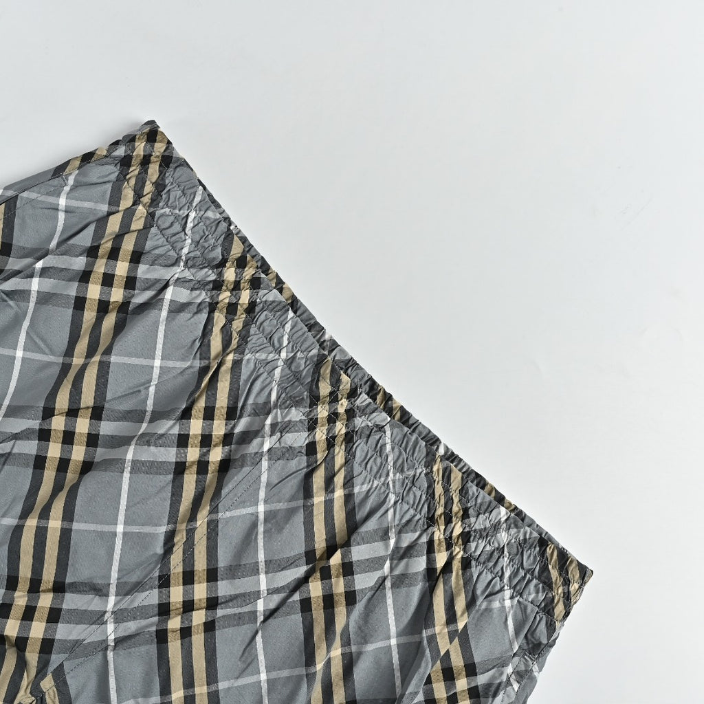 Burberry BBR Grey-Green Diagonal Tartan Check Shorts