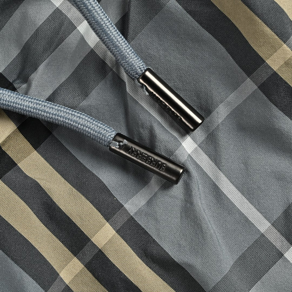 Burberry BBR Grey-Green Diagonal Tartan Check Shorts