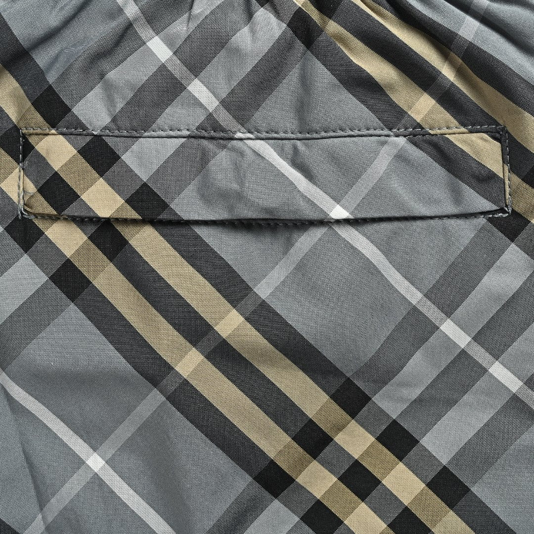 Burberry BBR Grey-Green Diagonal Tartan Check Shorts