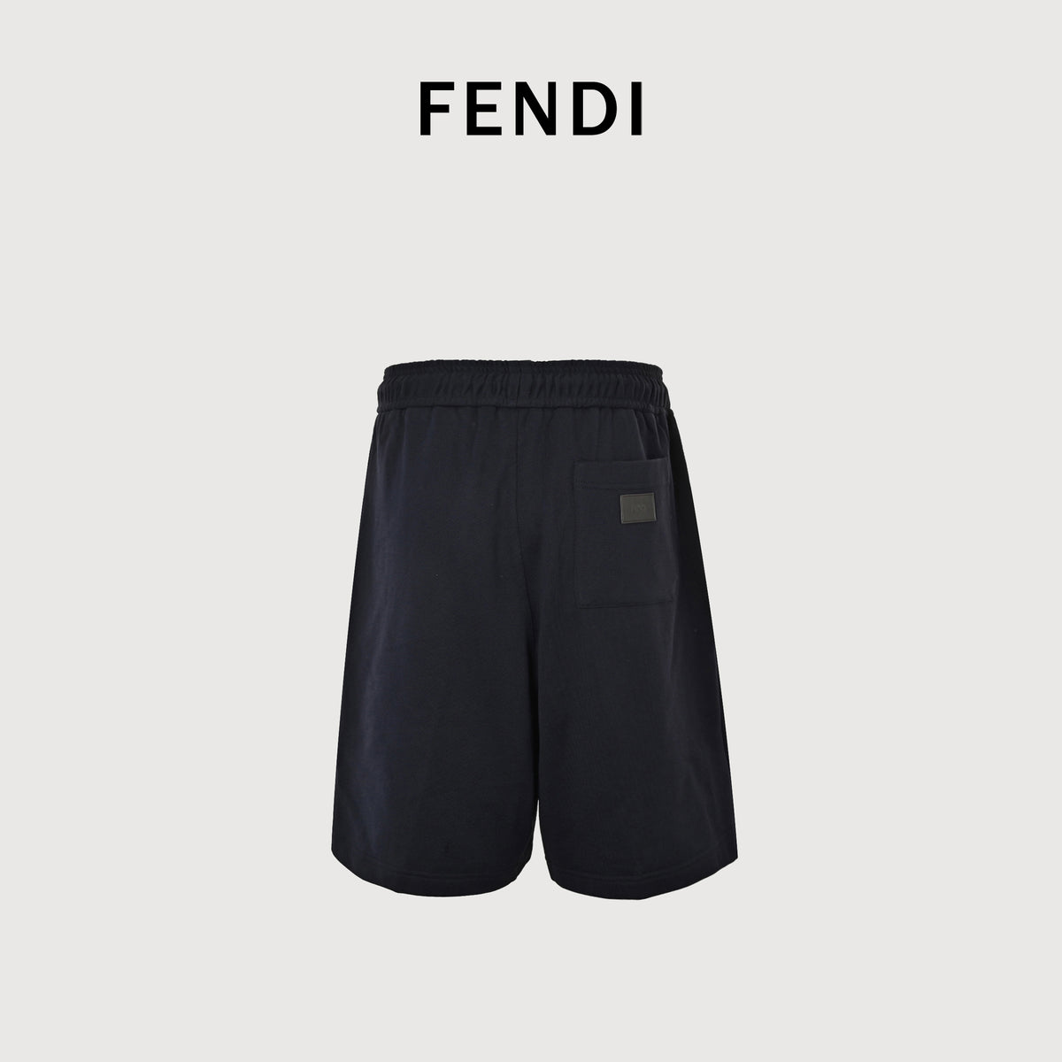Fendi FD Back Pocket Leather Patch Shorts - Black