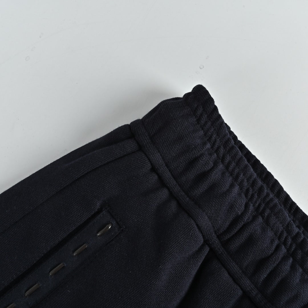Fendi FD Back Pocket Leather Patch Shorts - Black