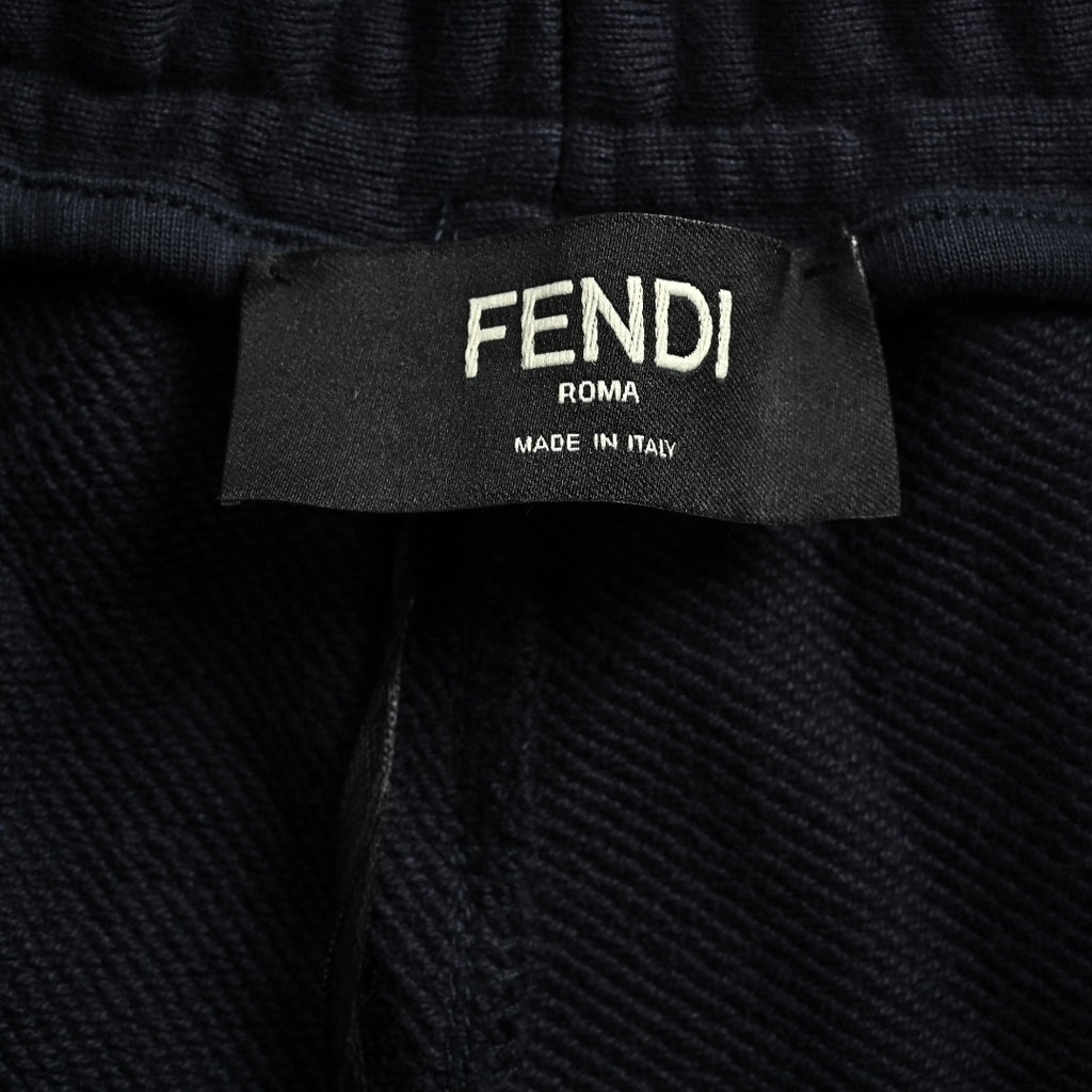 Fendi FD Back Pocket Leather Patch Shorts - Black