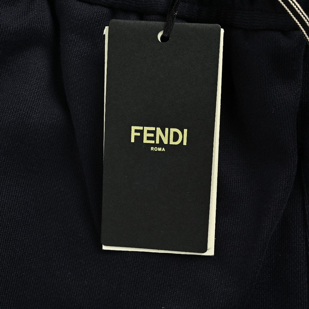Fendi FD Back Pocket Leather Patch Shorts - Black