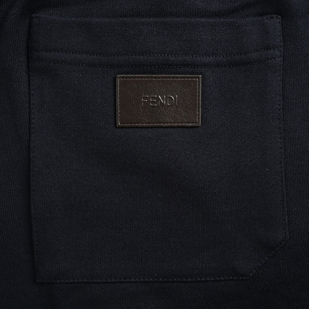 Fendi FD Back Pocket Leather Patch Shorts - Black