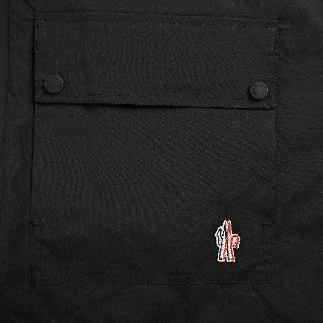 Moncler MC Reflective Logo Outdoor Stand-Collar Vest - Black