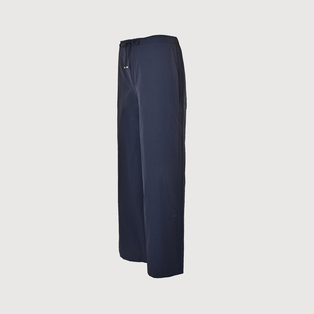 Loewe Cotton Poplin Openwork Embroidered Wide-Leg Trousers - Navy