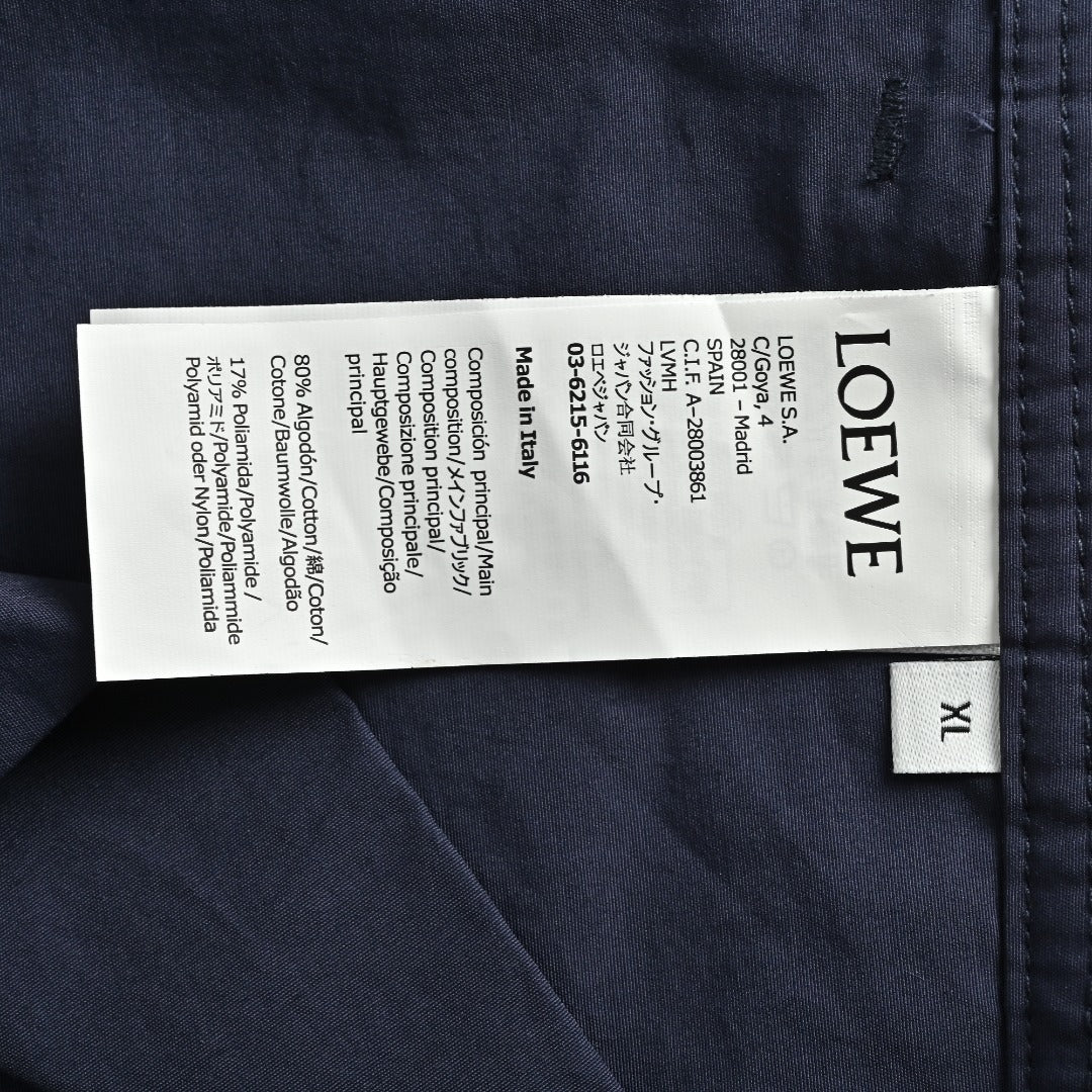 Loewe Cotton Poplin Openwork Embroidered Wide-Leg Trousers - Navy