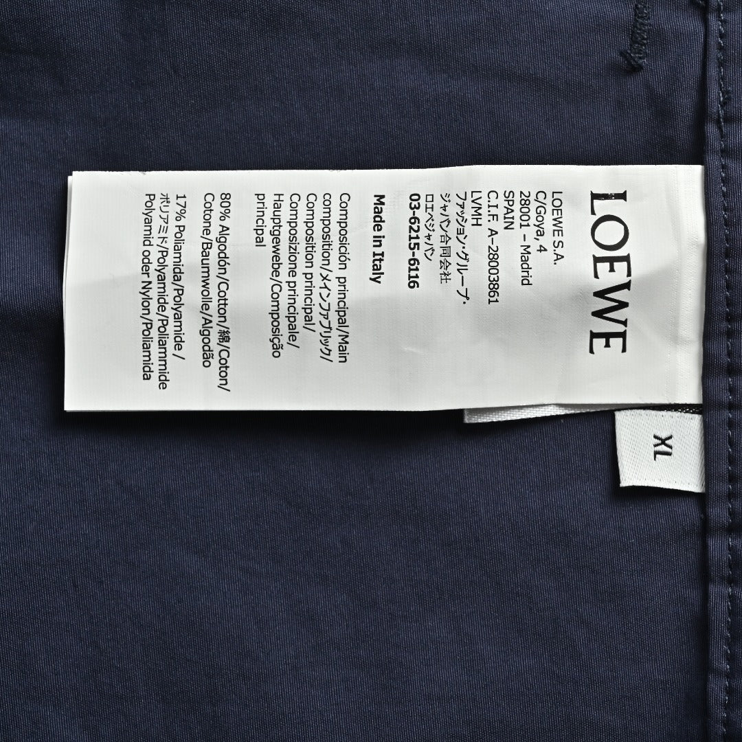 Loewe Openwork Embroidered Linen Shorts - Navy