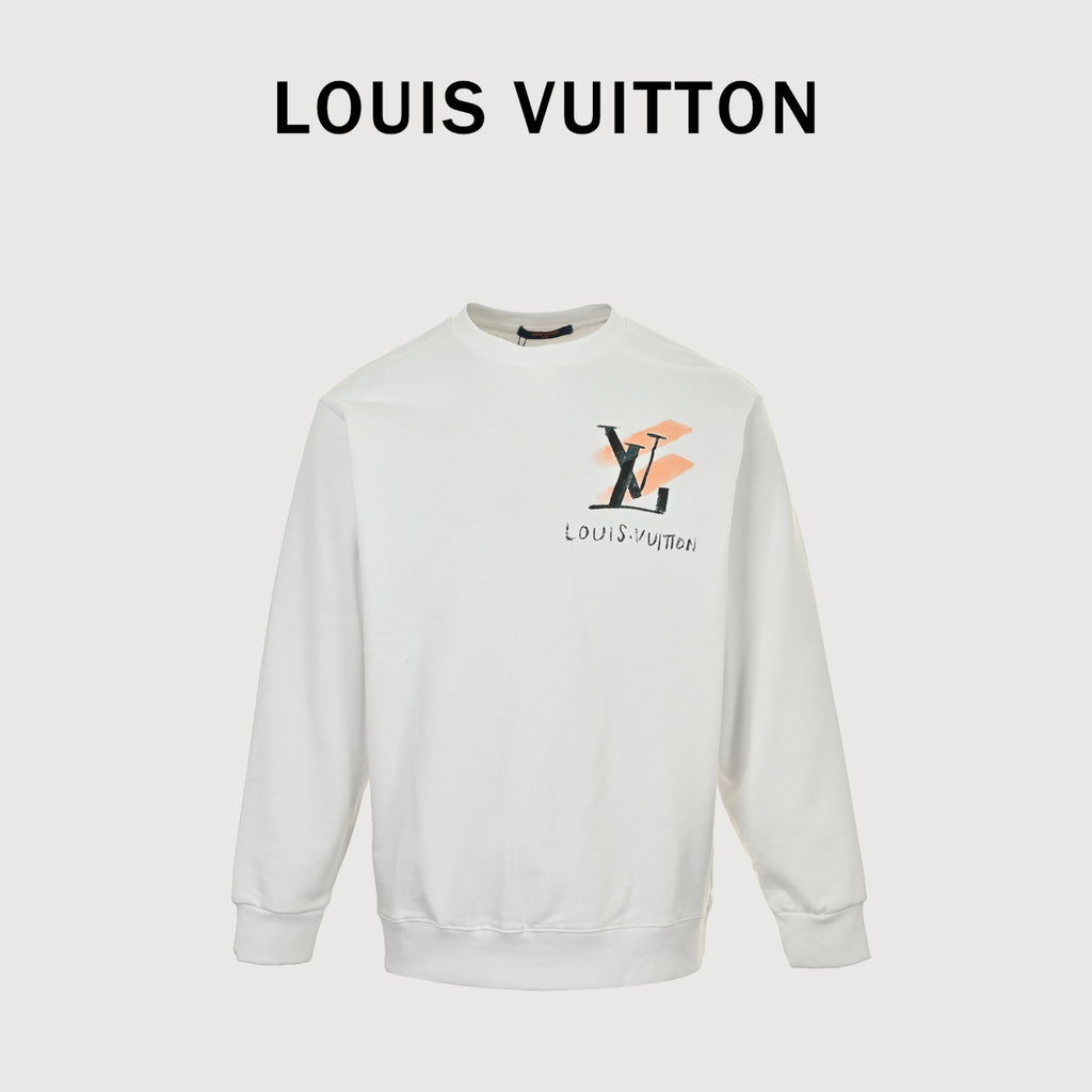Louis Vuitton LV 24FW Monogram Graphic Print Crewneck Sweatshirt - White