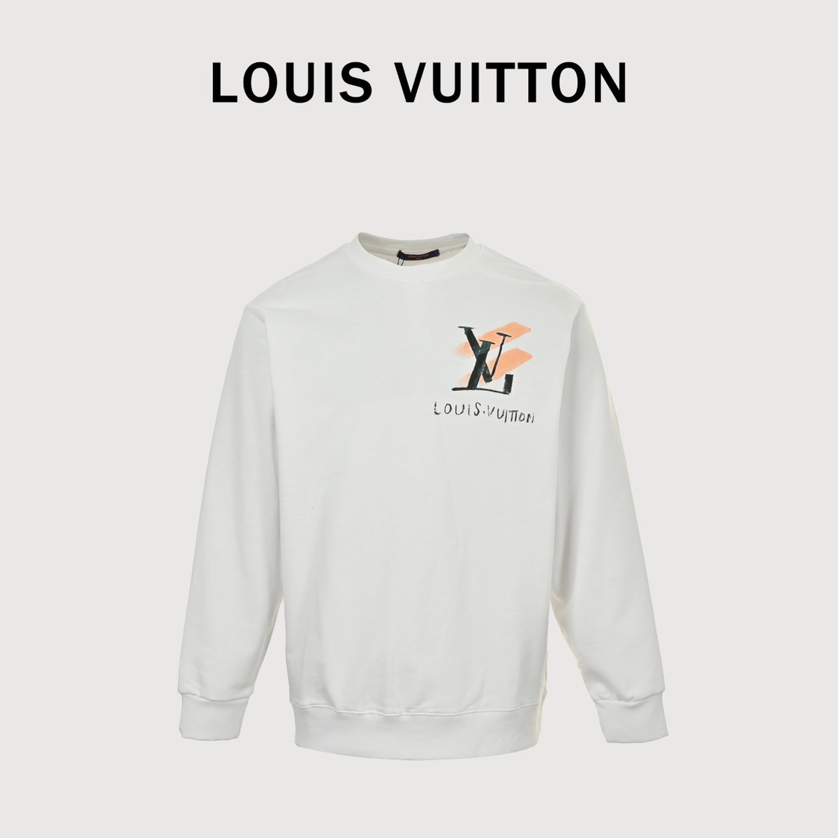 Louis Vuitton LV 24FW Monogram Graphic Print Crewneck Sweatshirt - White