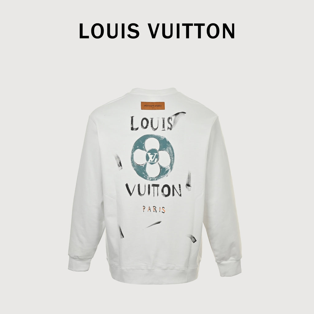 Louis Vuitton LV 24FW Monogram Graphic Print Crewneck Sweatshirt - White