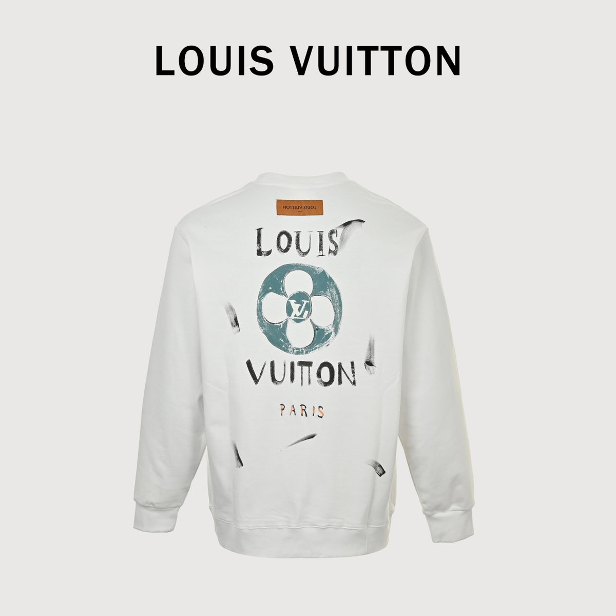 Louis Vuitton LV 24FW Monogram Graphic Print Crewneck Sweatshirt - White
