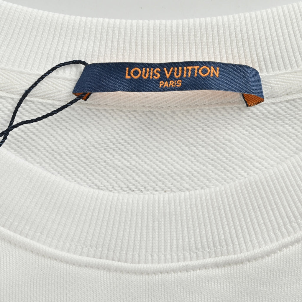 Louis Vuitton LV 24FW Monogram Graphic Print Crewneck Sweatshirt - White