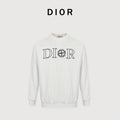 Dior x Stone Island Collaboration Embroidered Logo Crewneck Sweatshirt - White