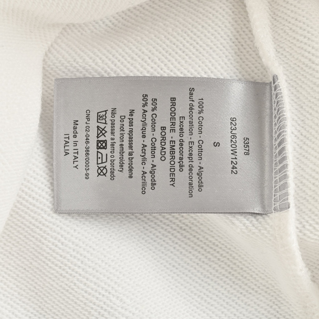Dior x Stone Island Collaboration Embroidered Logo Crewneck Sweatshirt - White