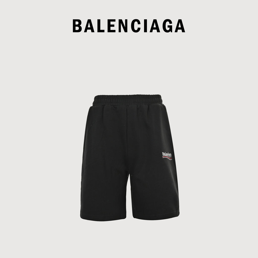 Balenciaga 24FW Cola Logo Embroidered Shorts - Black