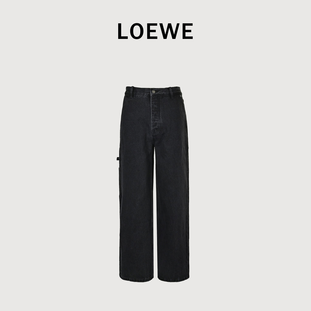 Loewe Leg Patch Workwear Denim Jeans - Black