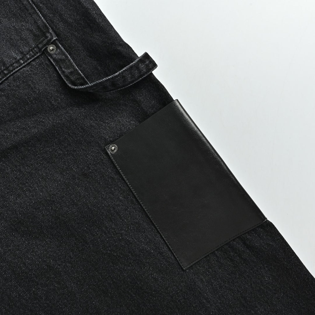 Loewe Leg Patch Workwear Denim Jeans - Black