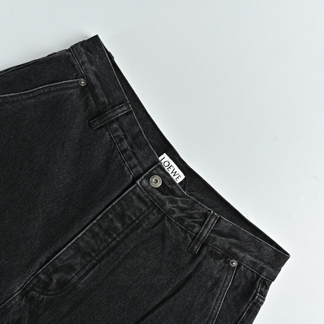 Loewe Leg Patch Workwear Denim Jeans - Black