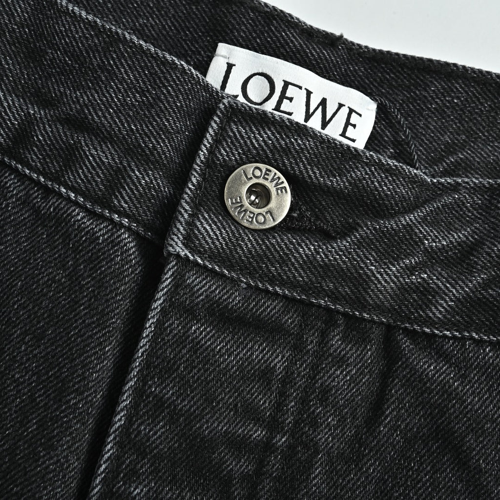 Loewe Leg Patch Workwear Denim Jeans - Black