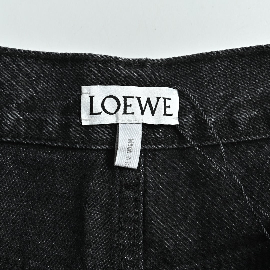 Loewe Leg Patch Workwear Denim Jeans - Black