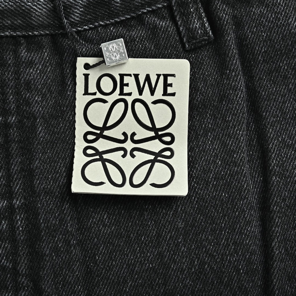 Loewe Leg Patch Workwear Denim Jeans - Black