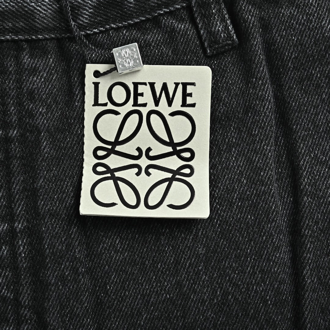 Loewe Leg Patch Workwear Denim Jeans - Black