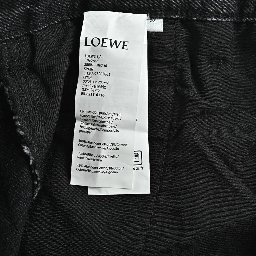 Loewe Leg Patch Workwear Denim Jeans - Black