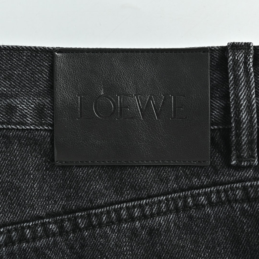 Loewe Leg Patch Workwear Denim Jeans - Black