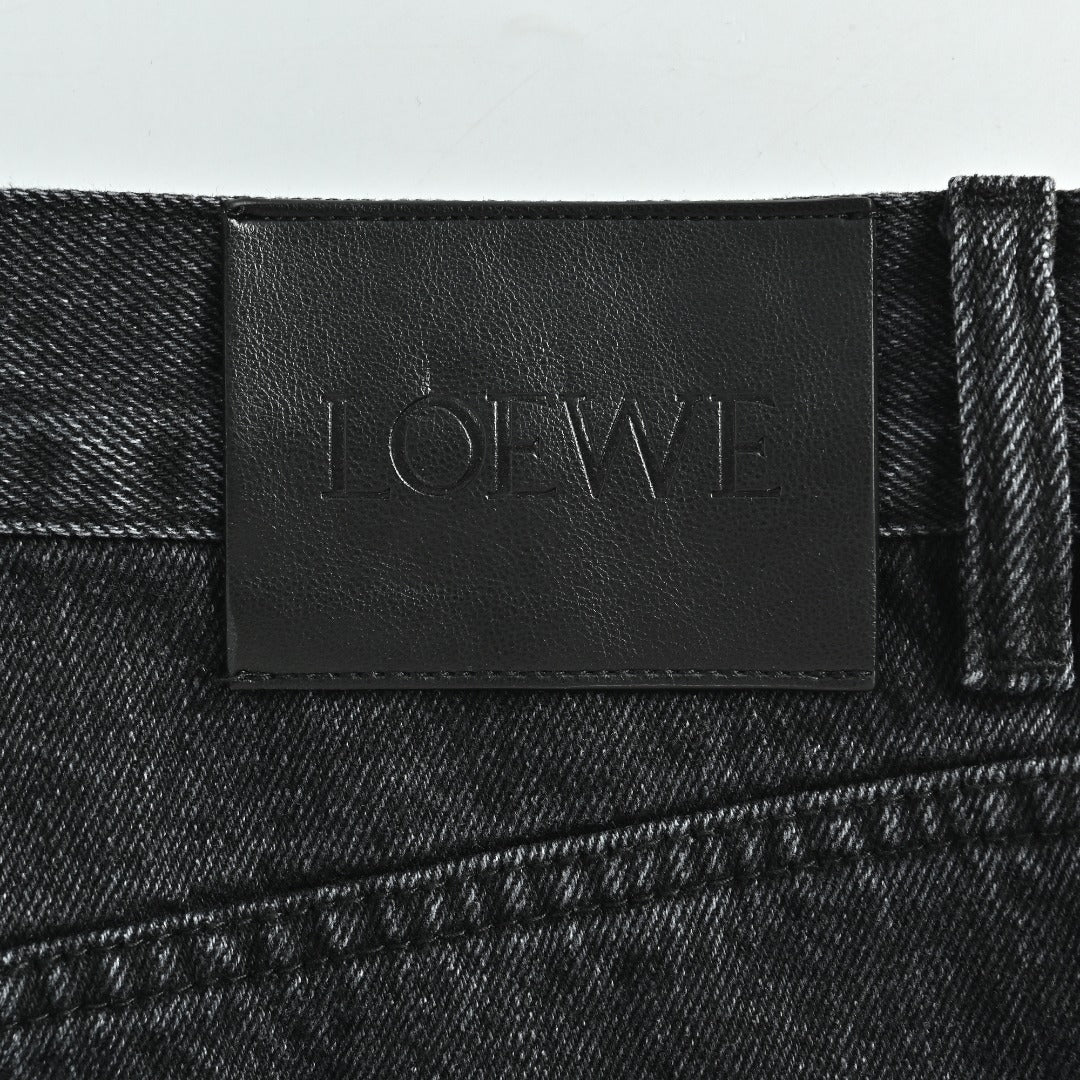 Loewe Leg Patch Workwear Denim Jeans - Black