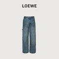 Loewe Leg Patch Workwear Denim Jeans - Vintage Blue