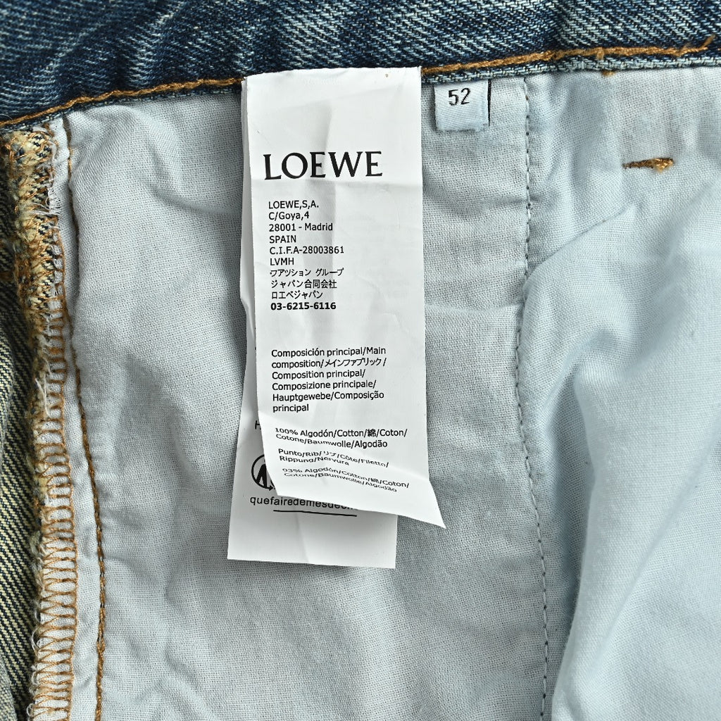Loewe Leg Patch Workwear Denim Jeans - Vintage Blue