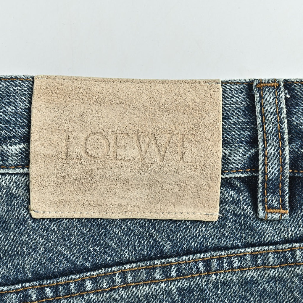 Loewe Leg Patch Workwear Denim Jeans - Vintage Blue