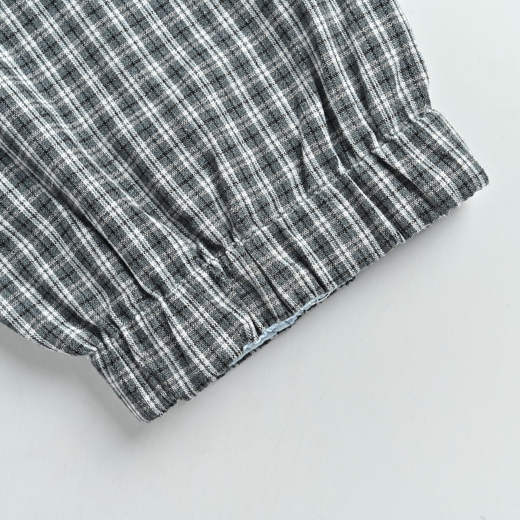 Prada PRD Triangle Logo Reversible Check Lapel Jacket - Sky Blue / Navy Check