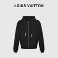 Louis Vuitton LV Two-Tone Embroidered Beaded Pendant Zip-Up Hoodie - Black