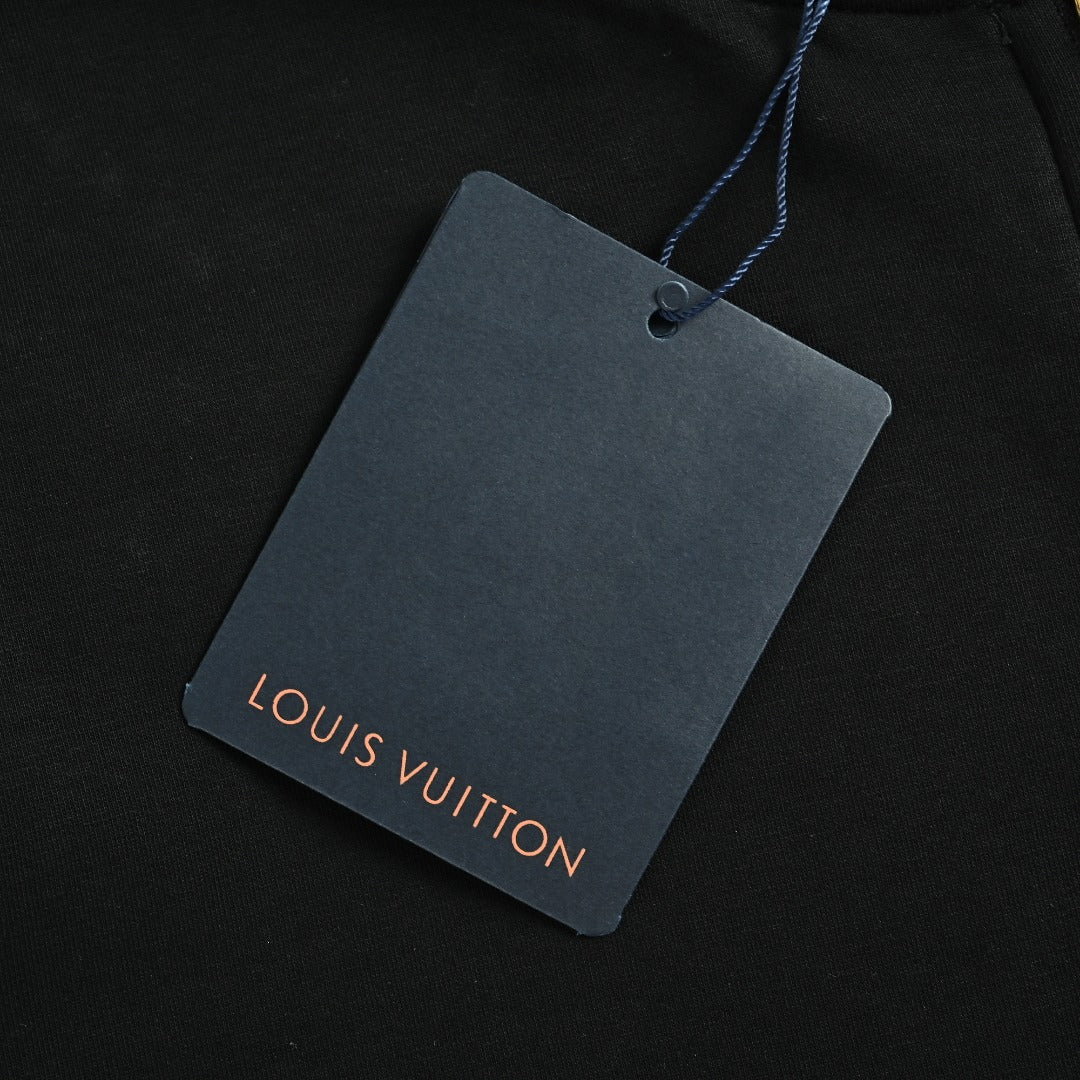 Louis Vuitton LV Two-Tone Embroidered Beaded Pendant Zip-Up Hoodie - Black