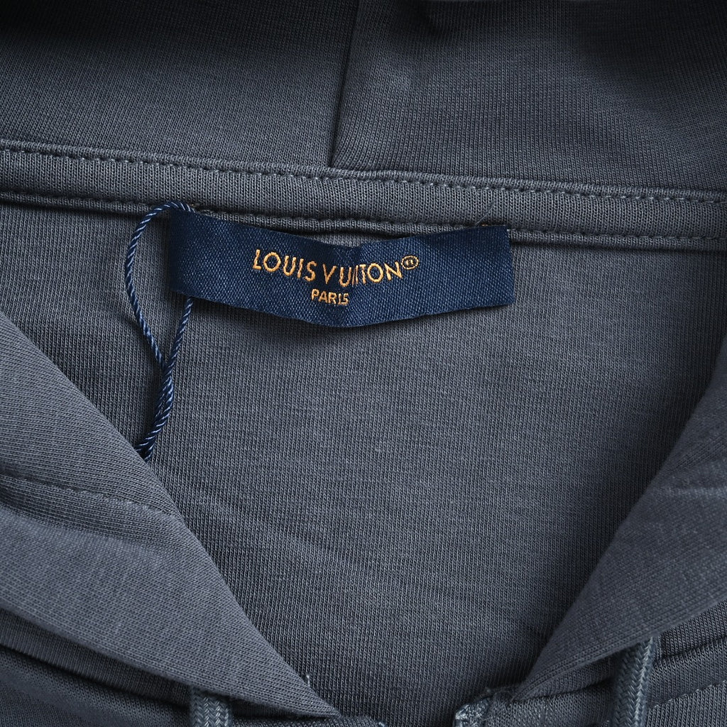 Louis Vuitton LV Two-Tone Embroidered Beaded Pendant Zip-Up Hoodie - Slate Grey