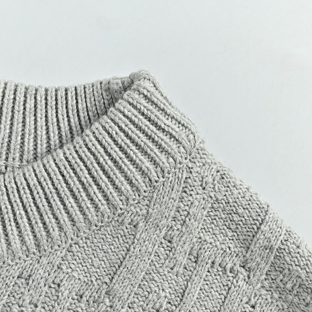 Dior CD Oblique Tonal Jacquard Knit Sweater - Grey Marl