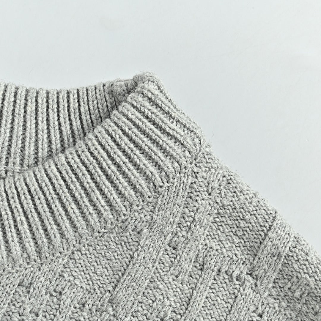 Dior CD Oblique Tonal Jacquard Knit Sweater - Grey Marl