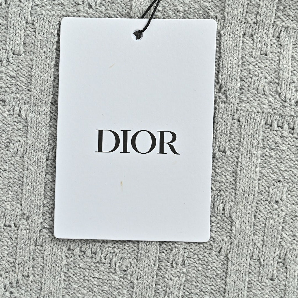 Dior CD Oblique Tonal Jacquard Knit Sweater - Grey Marl