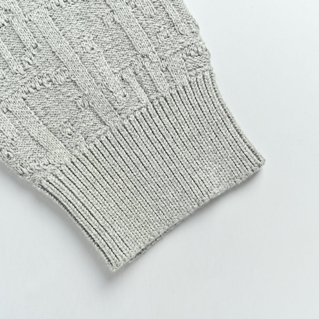 Dior CD Oblique Tonal Jacquard Knit Sweater - Grey Marl