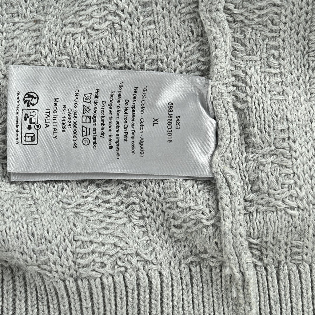 Dior CD Oblique Tonal Jacquard Knit Sweater - Grey Marl