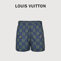 Louis Vuitton LV Damier Checkerboard All-Over Print Shorts - Navy / Grey