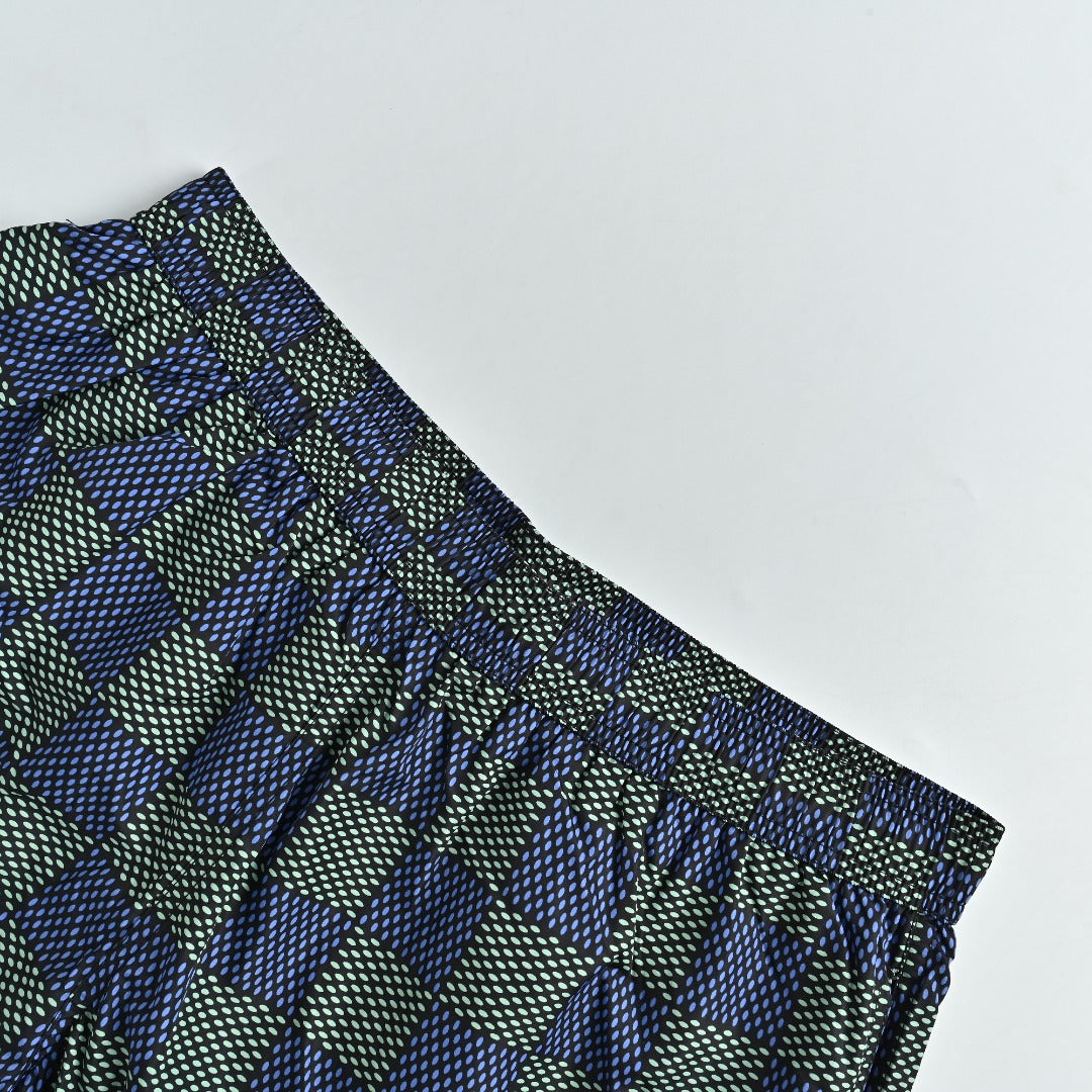 Louis Vuitton LV Damier Checkerboard All-Over Print Shorts - Navy / Grey