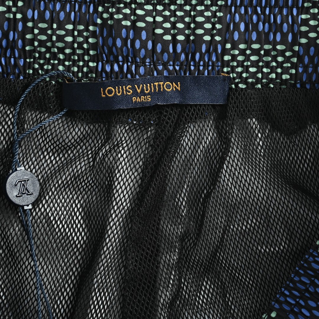 Louis Vuitton LV Damier Checkerboard All-Over Print Shorts - Navy / Grey